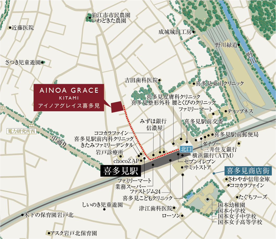 現地案内図 狭域